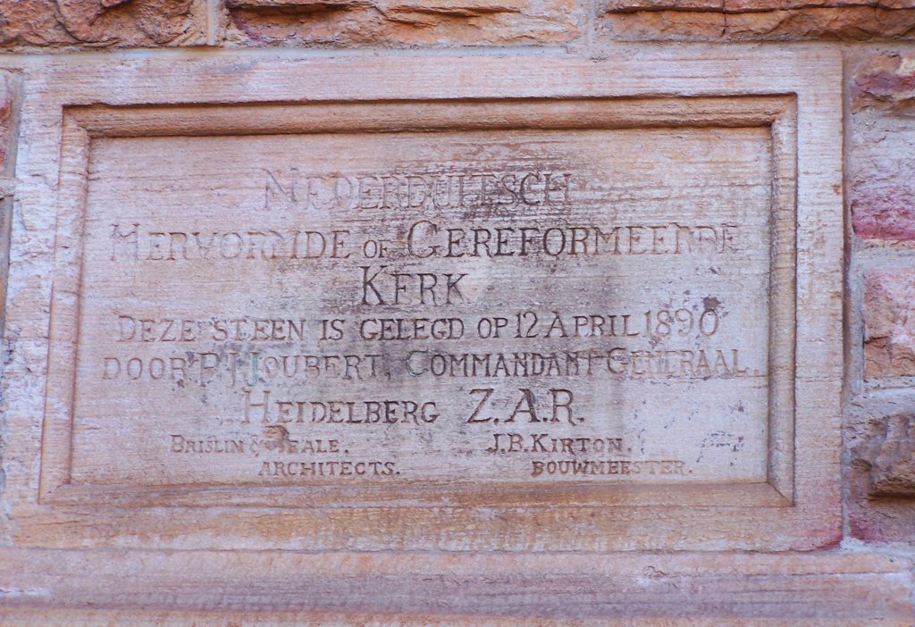 Heidelberg NG church corner stone